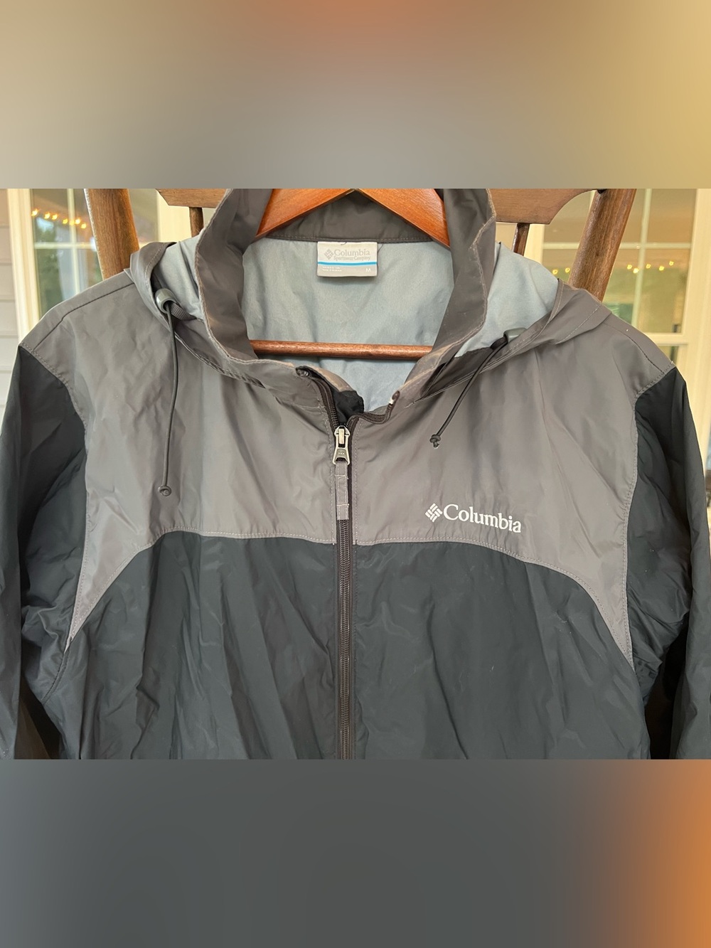 Colombia Jacket Glennaker Lake II Rain Lightweight Windbreaker Black Gray M - Picture 4 of 16